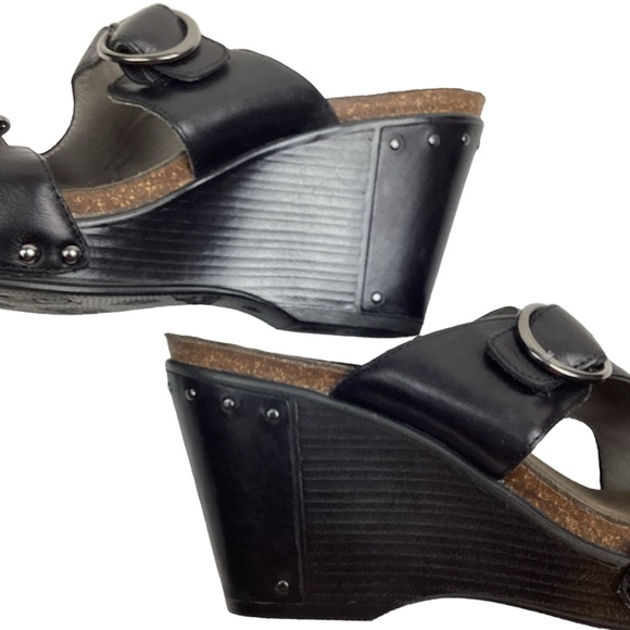 DANSKO Fern Studded Wedge Leather Buckle Platform Sandals #1906020200 - Picture 9 of 13